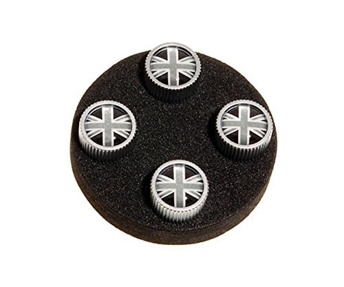Land Rover Coprivalvole per pneumatici, colore grigio e nero, set da 4 pezzi, LR027666