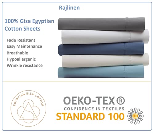 Rajlinen Split Head Sheet Set -Giza Sheets-Flex Head King Sheets For Split Top Adjustable Beds - Deep Pocket Adjustable Bed Sheets 34" Split Top King Size White #TOP5