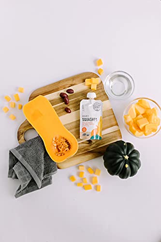 Serenity Kids 6+ Months Veggie Puree Baby Food Pouches - USDA Organic - No Sugary Fruits or Added Sweeteners - Allergen Free 3.5oz BPA-Free Pouch - Squash Variety - 12 Pack