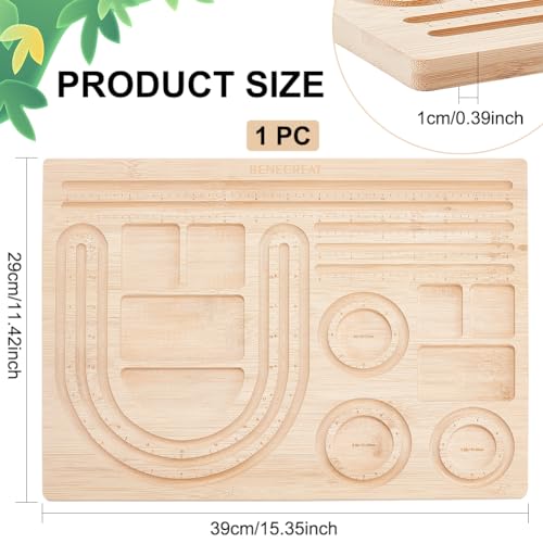 BENECREAT 39x29cm Wooden Bead Design Board Bead Making Supplies Beading Trays Mats for Bracelet Necklaces Jewelry Making DIY Design 1cm Thick - Image 2