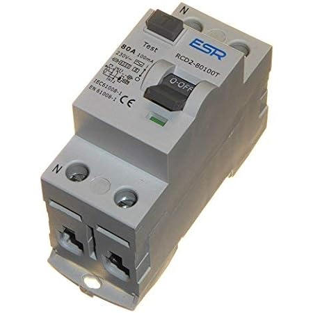 80 Amp 100mA Time Delay RCD RCCB Trip Switch Double Pole DIN Rail ...