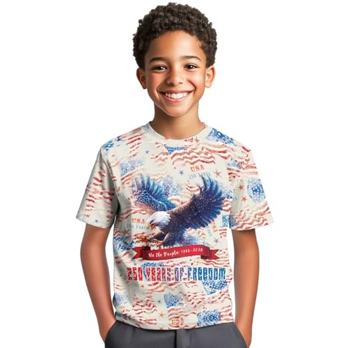 Image of WELLFLYHOM Kids Tshirts Girls Boys Short Sleeve Crewneck Tees Shirts Casual Sport Pullover Tops Size 3-16 Years