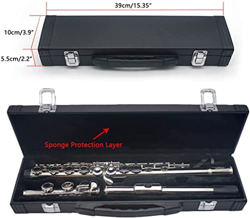 image for Jiayouy Lightweight Flute Hard Case Cover C 16 Hole Flute Box with Loc