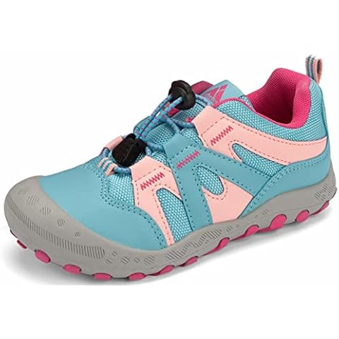 Trekkingschuhe für Kinder Wanderschuhe Jungen Mädchen Mit Schnellverschluss Atmungsaktive Schuhe rutschfest Laufschuhe für Outdoor,Rosa,30 EU Cover