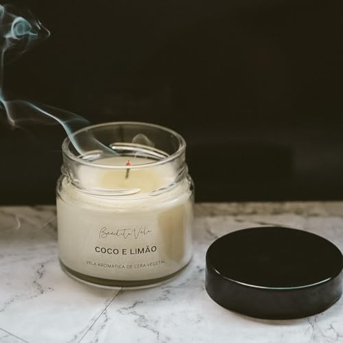 Vela aromática Coco e limão 145 g - Bendita Vela