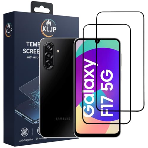 Image of Premium Tempered Glass Screen Protector Compatible for Samsung Galaxy F17 5G Black (Pack of 2) with Edge-to-Edge Coverage and Easy Installation kit