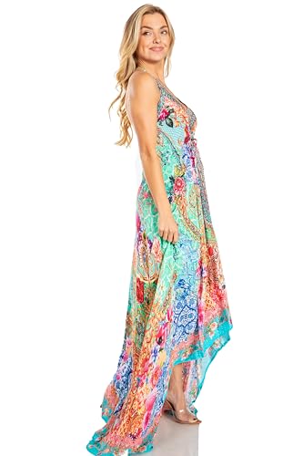 Image of Sakkas Lizi 2025 Womens Maxi High-Low Halter Handkerchief Long Dress Beach Party