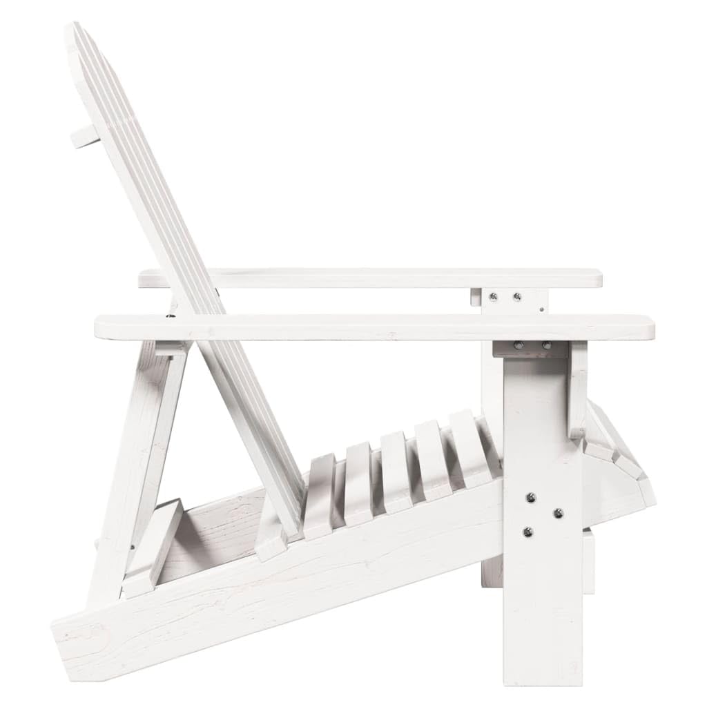vidaXL Silla Adirondack Madera Maciza de Abeto Blanco 69x85x90,5 cm