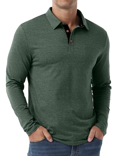 Sailwind Polo para Hombre Manga Larga Camiseta Casual de Algodón con Botones y Bolsillo miniatura 2