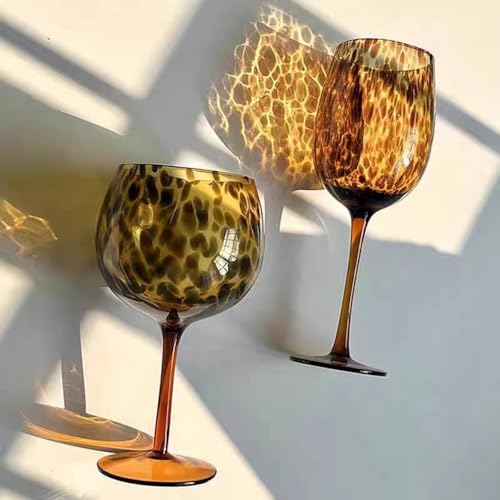 Verre à vin vintage cristal léopard JCVBN table rétro chic - 4