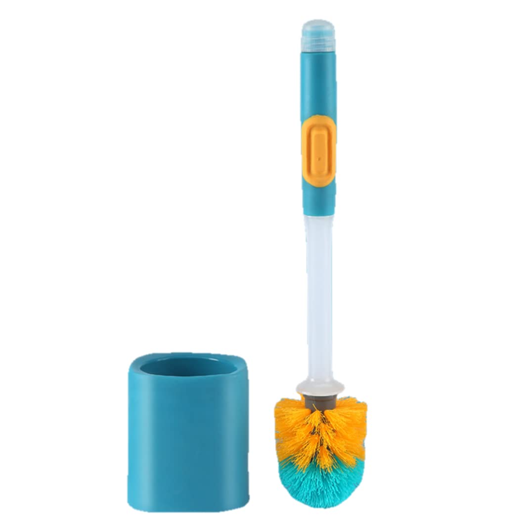 Household Toilet Creative Wall-Mounted Hydraulic Silicone Toilet Brush with Long Handle, Multi-Purpose All-Round No Dead Corner Toilet Cleaning Kit Artifact Toilet Brush (9.5*39.5cm) (Green)