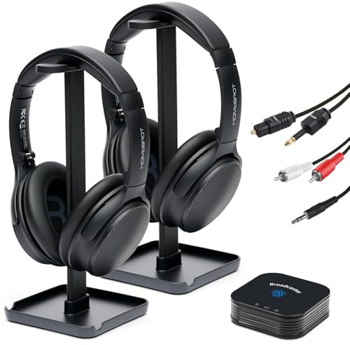 HomeSpot JM320, Auracast TV Headphones with BA210 v2 Transmitter for AV Home Theater Movie...