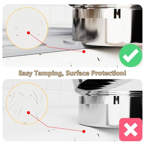 Image of Espresso Tamping Mat, Coffee Tamper Mat, Espresso Mat for Counter, Silicone Tamper Mat, Food-grade, Non-Slip, Waterproof, Heat Resistant (Black, 9.84''x7.87'')
