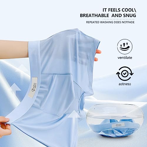 Men's Ice Silk Underwear,Seamless Ultra Thin Breathable Panties Boxer Briefs 4-Pc Short Leg Underpants Men2
