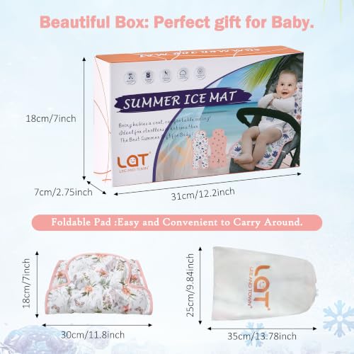 Image of Gel Car Seat Cooler Pad,1pack Double Sides-Universal Baby Stroller Ice Cushion Cooler Mat,Summer Cooling Seat Liner,Multifunctional Suitable for Baby Dining Chair,Child Safety Seat (Rabbit+Flower)