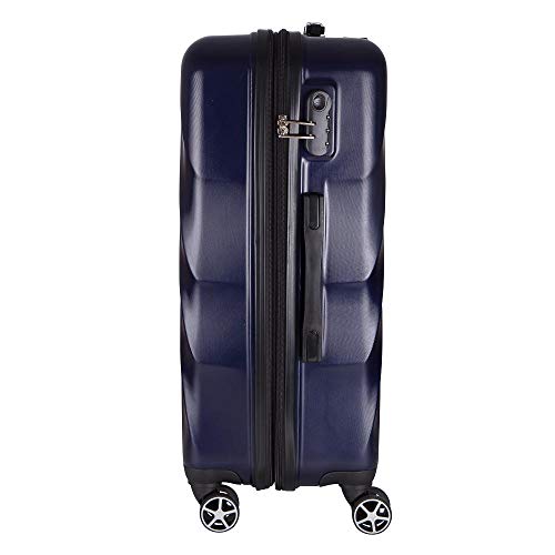 Conjunto de Mala de Viagem Expansível Abs Ika Arrow Cadeado Rodas Duplas 360º 2 Peças P/m Azul