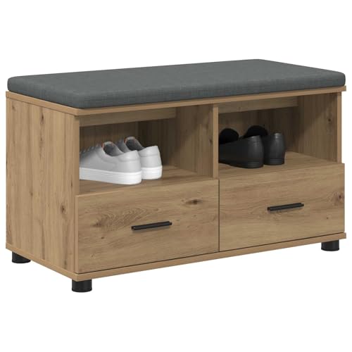 Banc de couloir blanc avec rangement et coussin 80cm - 4