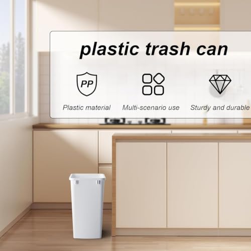Image of ROOMTEC 35QT Kitchen Trash Can,Sturdy and Lightweight Slim Trash Can,2-Pack