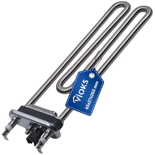 VIOKS Elemento Calefactor para Lavadora con Sensor de Repuesto para Whirlpool 481010645279, Barra de calefacción 2050 W 240 V Bosch, Siemens Lavadora Bauknecht Piezas de Repuesto