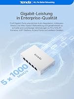 Tenda LAN Switch 5-Port Gigabit Netzwerk Switch Ethernet Splitter (IGMP-Snooping & QoS, Plug-and-Play LAN Verteiler, Unmanaged Internet Switch, Lüfterlos, Metallgehäuse, Weiß)(TEG1005D) – Ansicht 3
