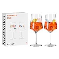 RITZENHOFF 2841018 Aperitif-Glas Sprizz 2er-Set 500 ml - Serie Sommerrausch Deluxe - mit Ginko-Motiv - Made in Germany