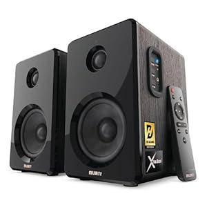 MAJORITY D40 Bluetooth Lautsprecher Boxen | 60W 2.0 Aktivlautsprecher | Studio Monitor mit 4″-Treiber | Regallautsprecher für HiFi Stereo mit Optischer, RCA-, USB- und AUX-Eingang | Fernbedienung