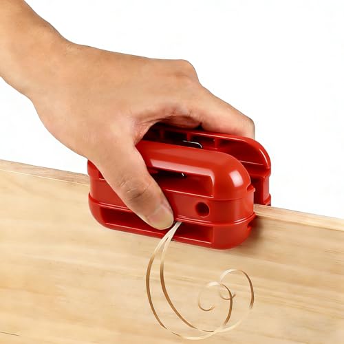 Uadme Edge Banding Trimmer with Tungsten Carbide Blades, Hand Planer Edge Bander, for Burrs, Corner Planer, Wood Chamfering Fillet Scraper for Wooden, ABS and PVC (Red)