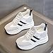 Imagen de MIEHUIAI Zapatillas de Cuña para Mujer Moda Cuero Zapatos de Deporte Altas Ligeras Casuales Wedge Plataforma Sneakers con Tacón Oculto 10CM