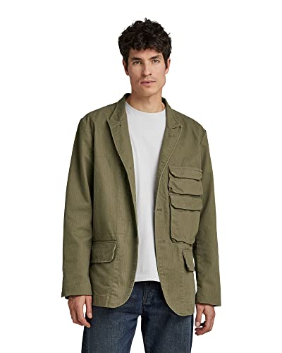 G-Star Raw Stacked Pocket Blazer Para Hombre, Verde Dark Olive D20658-C893-C744 , M G-Star Raw Stacked Pocket Blazer Para Hombre, Verde Dark Olive D20658-C893-C744 , M