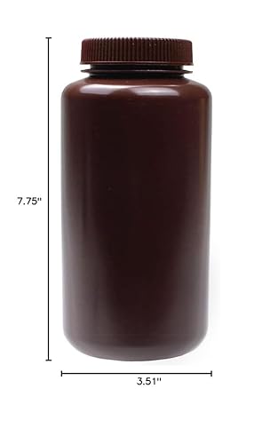 Miniatura 6 de United Scientific Supplies 33466  Botella de reactivo ámbar de boca ancha HDPE de grado de laboratorio  Diseñada para laboratorios, aulas o