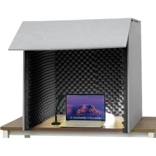 AOCIR 簡易防音室 1人用 吸音パネル 防音ボックス 防音室 卓上パーテーション 防音ブース、 遮音 シート パーソナルブース パーテーション フェルトボード 防音壁・ 防音シート リバーブとノイズフロアを排除します 録音・会議・放送用 マイク防音 録