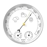 TONIXY Barometer für den Innenbereich, 3-in-1-Hygrometer, Thermometer, Barometer mit genauer Temperatur- und Feuchtigkeitsmessung, für den Innen- und Außenbereich, Weiß