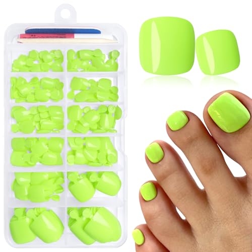LuckForever 168pc Press on Toenails Women Fake Toe Nails with Adh...