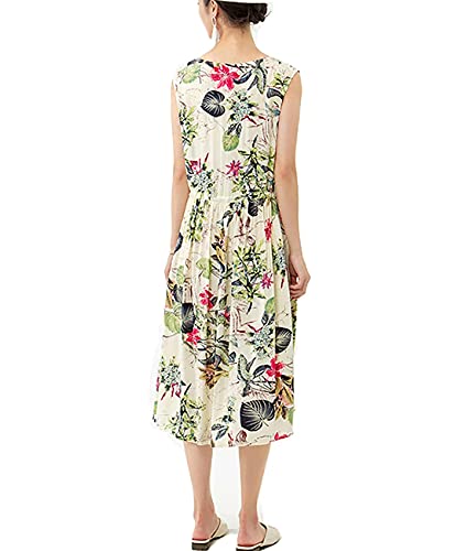 Plusl Vestito senza maniche con stampa floreale da...