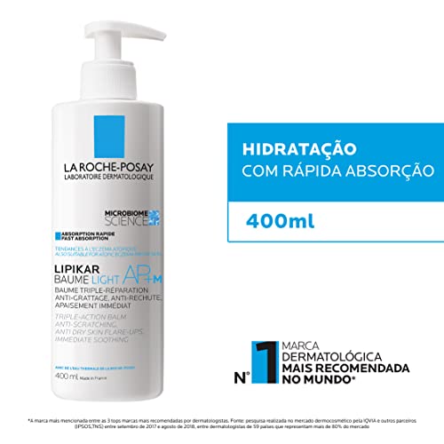 La Roche-Posay, Lipikar Baume light AP+M 400ml, Hidratante Intensivo de rápida absorção e textura le
