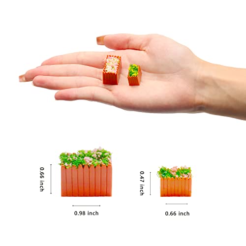 12 Pcs 1:12 Miniature Rectangular Flower Bed Models Mini House Brown Flower Planter For Scenario Simulation Railway Road Layout Model Diy Fairy Tale Garden Miniature Garden Decoration #TOP1
