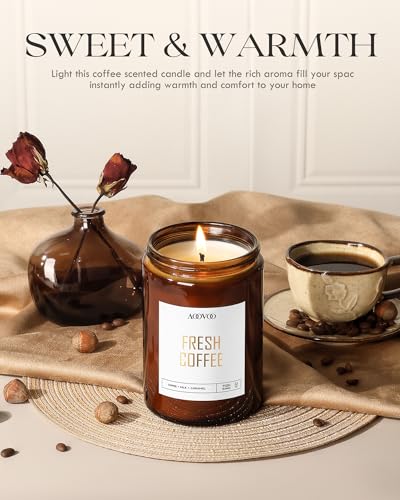 Image of AOOVOO Fresh Coffee Candles - 22 oz Scented Candles, Aromatherapy, Soy Candle for Home Scented