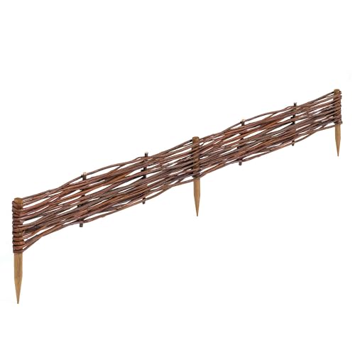 1 x BOGATECO Beeteinfassung aus Weide | 100 cm Lang & 10 cm Hoch | Holz-Zaun Rasenkante | Weiden-Zaun Steckzaun Perfekt für den Garten als Weg-Abgrenzung | Beetumrandungen | Dekorative Zäune 1 x BOGATECO Beeteinfassung aus Weide | 100 cm Lang & 10 cm Hoch | Holz-Zaun Rasenkante | Weiden-Zaun Steckzaun Perfekt für den Garten als Weg-Abgrenzung | Beetumrandungen | Dekorative Zäune