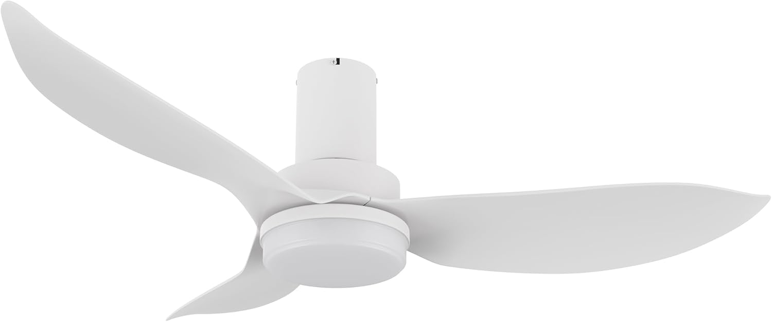 Carro 45" Low Profile Ceiling Fan with Light and Remote, Indoor & Outdoor Ceiling Fan with 10-Speed Quiet DC Motor, Compatible with Alexa, Siri & Google Home, White