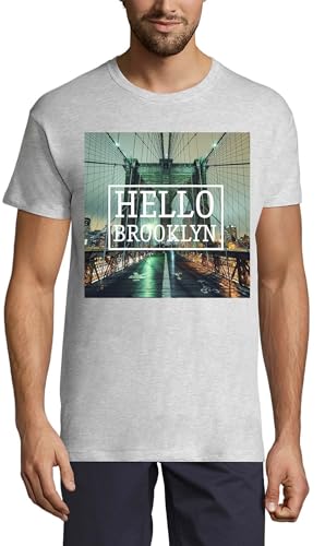 T-shirt premium en coton Hello Brooklyn couleur ash avec col rond pour homme