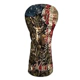 ELEQIN Fairway 3 Wood 5 Wood Headcovers Golf Club Head Covers Camo Hunting Deer Elk Golf Head Covers Outdoor Sports Accessories Gift for Golfers Men Women Ideal for Travel Use Durable