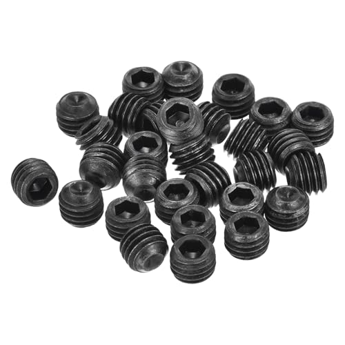 sourcing map Set di viti con bussola, 30 pezzi, M10 x 8 mm, metriche, in acciaio al carbonio, viti senza testa a testa cilindrica, per la riparazione di strumenti compatti, macchinari e attrezzature