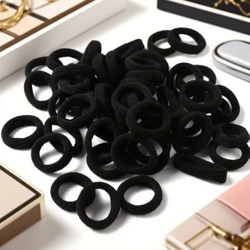 100pcs Vibrant Mix Color Thick Hair Elastics - Stretchy Rubber Bands for Ponytail Holders - Soft, Gentle, and Durable Hair Ties for Ladies with Long Hair