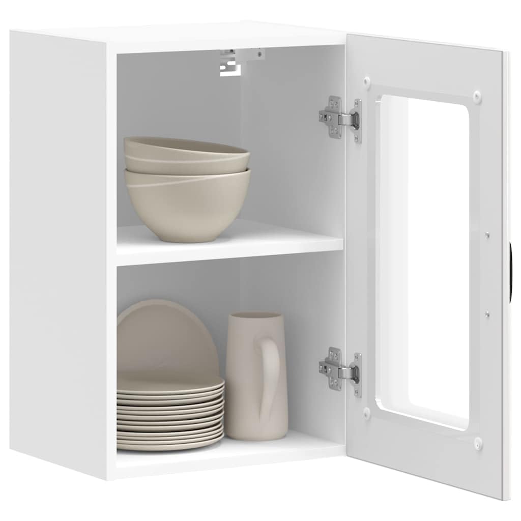 Genérico Armario Pared para Cocina Puerta Cristal Lucca Blanco Brillante,Mobiliario,Armarios y Almacenamiento,Armarios de Cocina,853769