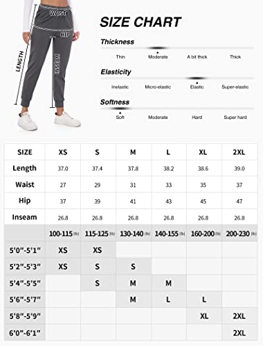 M Moteepi Womens Golf Pants High Waisted Joggers Sweatpants With Pockets Athletic Workout Pants Travel Running Gray Large #TOP6