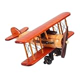 Touche nostalgique : la finition en bois rustique ajoute une touche nostalgique et élégante à n'importe quel espace, améliorant l'esthétique générale, décor de pilote industriel vintage, ornement d'avion vintage