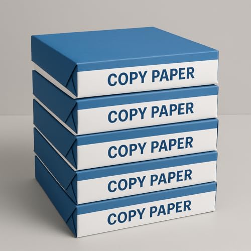 Multi-Use Printer & Copy Paper – 5 Reams (2500 Sheets), 8.5 x 11, 20 lb, 92 Bright – White Letter Size Paper for Inkjet, Laser, Copier – Acid-Free, Jam-Free, Bulk Office Supply