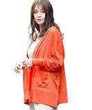 [ミリアンデニ] レディース UVカーディガン レディース サイドスリットカーディガン トップス UV加工 紫外線対策 ダスティオレンジ L