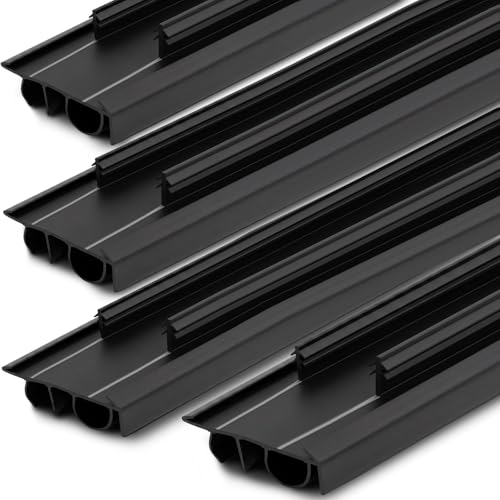 Pushglossy 4 Pcs Kerf Style Door Bottom Seal 36" Black Draft Stopper