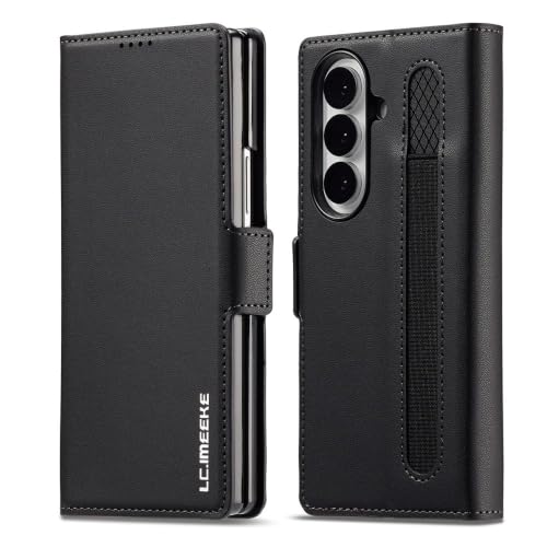 Étui Samsung Galaxy Z Fold 6 noir : oubliez les rayures grâce au rabat portefeuille cuir